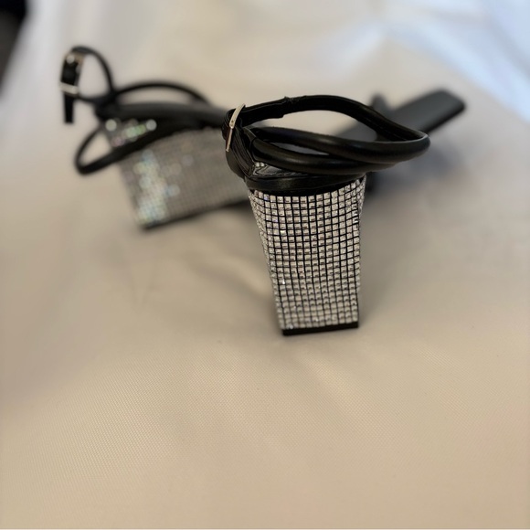 Madden Girl Black Rhinestone Wedge Sandals - Picture 3 of 4